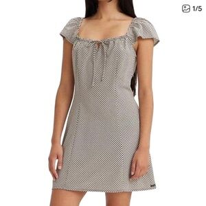 NWT Levi’s Misha Checkered Dress Ruffle Sleeve Size Large Womens Spring Summer